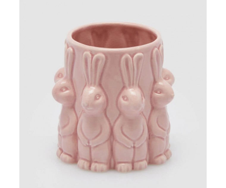 Jarra Coelhos Rosa 13 cms