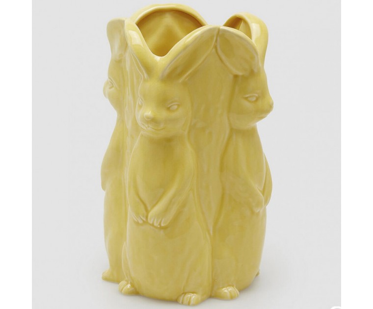 Jarra Coelhos Amarela 30 cms