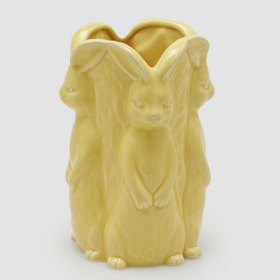 Jarra Coelhos Amarela 24 cms