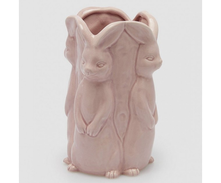 Jarra Rosa Coelhos 24 cms