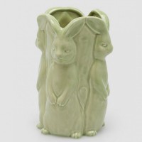 Jarra Verde Coelhos 24 cms