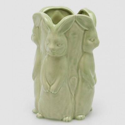 Jarra Verde Coelhos 24 cms Jarra Verde Coelhos 24 cms