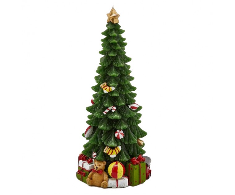 Vela decorativa Árvore Natal Decorada 28 cms