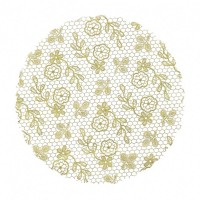Tapetinho Transparente Rendado Dourado 7cm