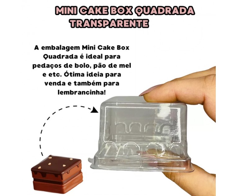 10 Caixas Cristal Mini Cake 