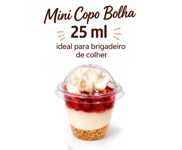  25 Mini Copos Bolha 25ml