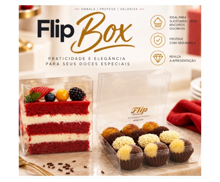 10 Caixas Flip Box CRISTAL