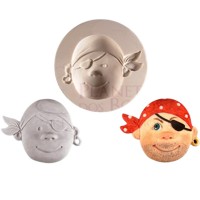 Molde Silicone Cara de Pirata com lenço