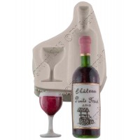 Molde Silicone Garrafa e Copo de Vinho Molde Silicone Garrafa e Copo de Vinho