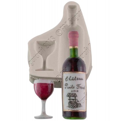 Molde Silicone Garrafa e Copo de Vinho
