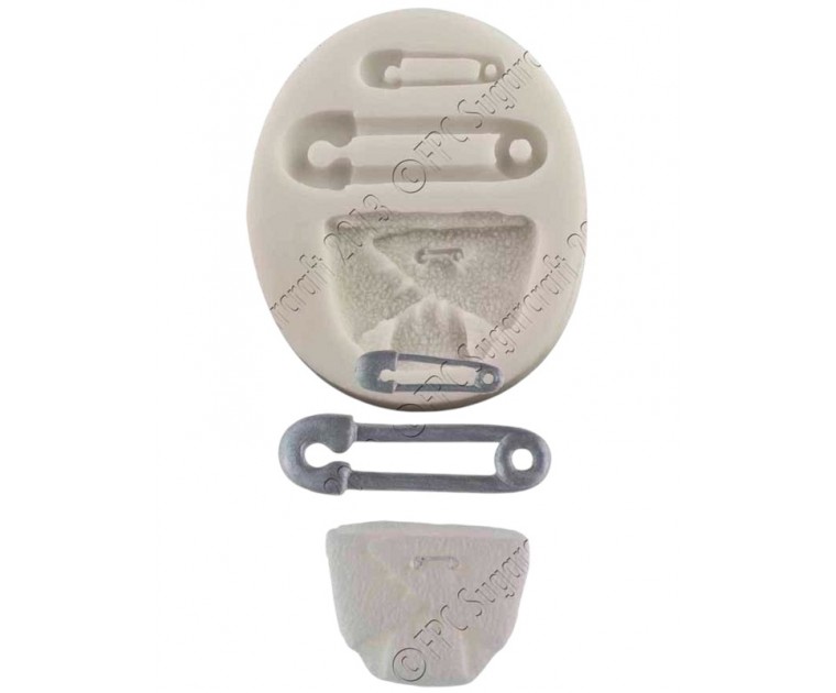 Molde Silicone Fralda e Alfinetes