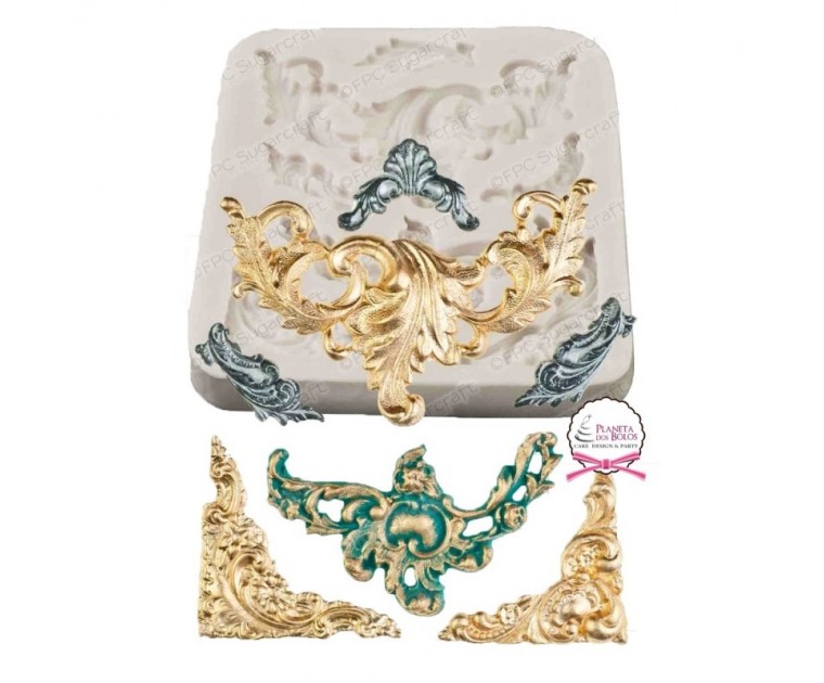 Molde de Silicone 'Baroque Scrolls'