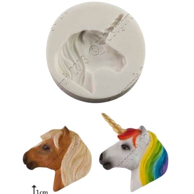 Molde Silicone Cabeça Unicórnio/Cavalo
