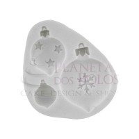 Molde Silicone Pendentes Bolas de Natal