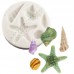 Molde Silicone Estrela e Conchas do Mar