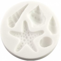 Molde Silicone Estrela e Conchas do Mar