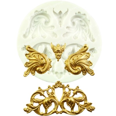 Molde Silicone 'Foliate Scrolls'