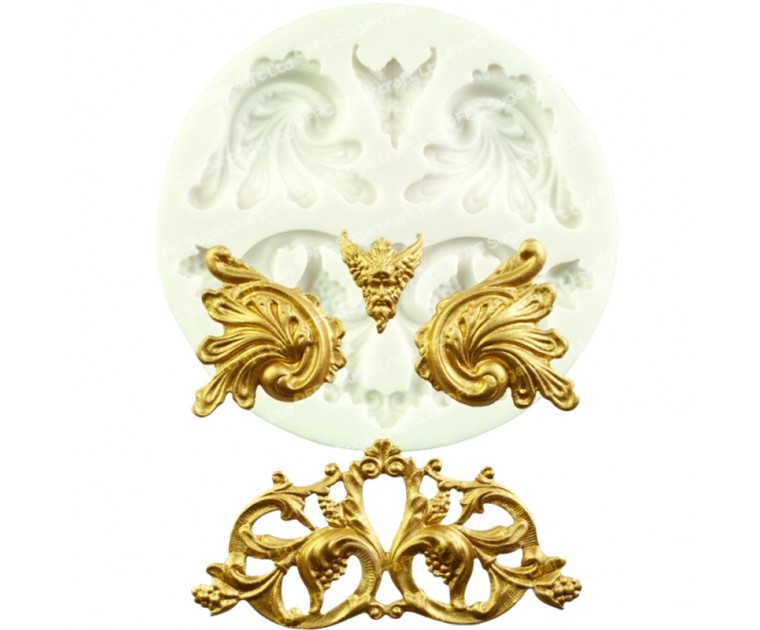 Molde Silicone 'Foliate Scrolls'