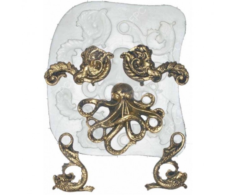 Molde Silicone Polvo e Arabescos