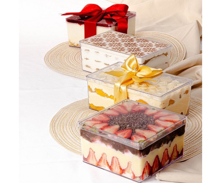 Cake Box Cristal Quadrada com Tampa1,5 L