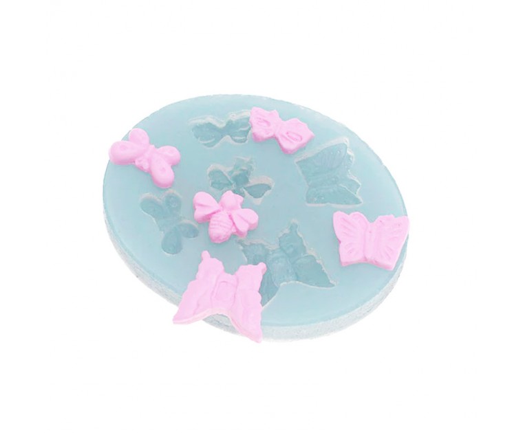 Molde Silicone Micro Borboletas e Abelha