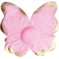 24 Forminhas Borboleta Rosa Bebé Metálico 