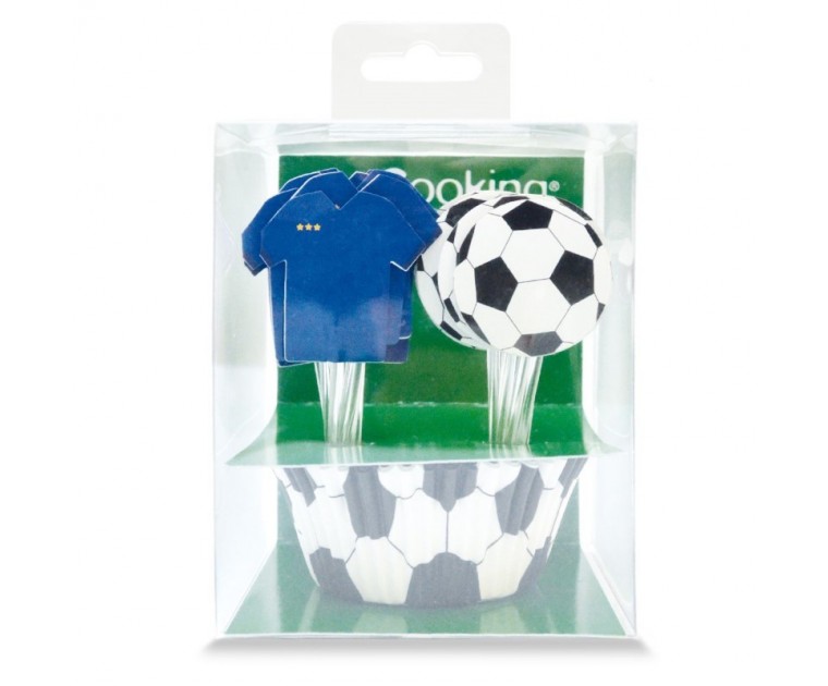 Kit 24 Cup Cakes e Toppers Futebol