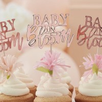 Toppers Baby Shower "Baby In Bloom" Rose Gold