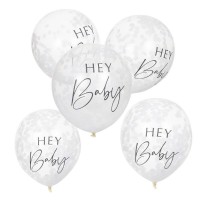 Balões Transparentes Confetis HEY BABY