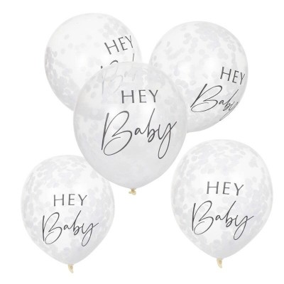 Balões Transparentes Confetis HEY BABY