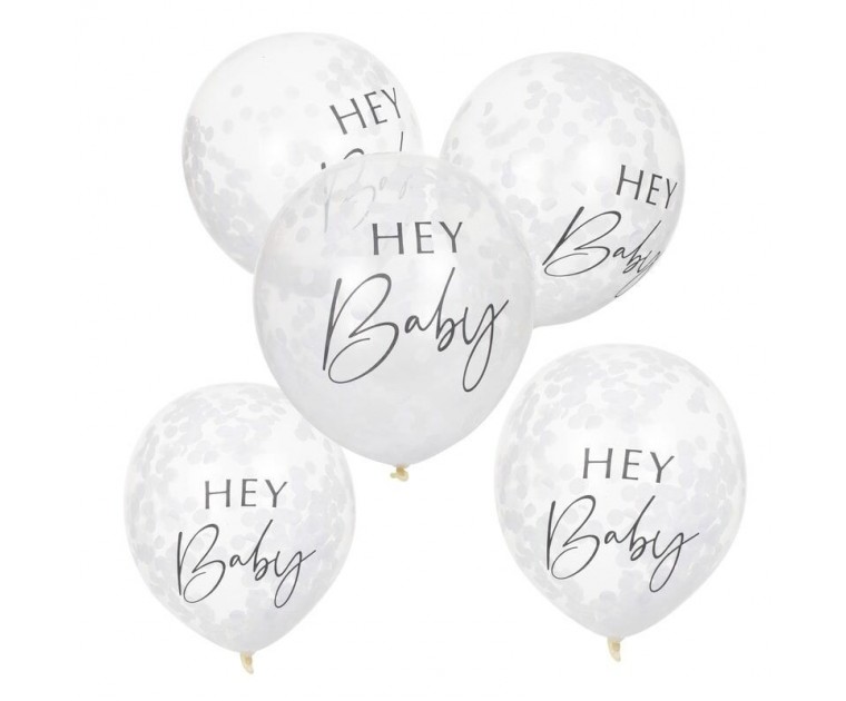 Balões Transparentes Confetis HEY BABY