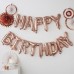 Banner Balões Ar Happy Birthday Rose Gold