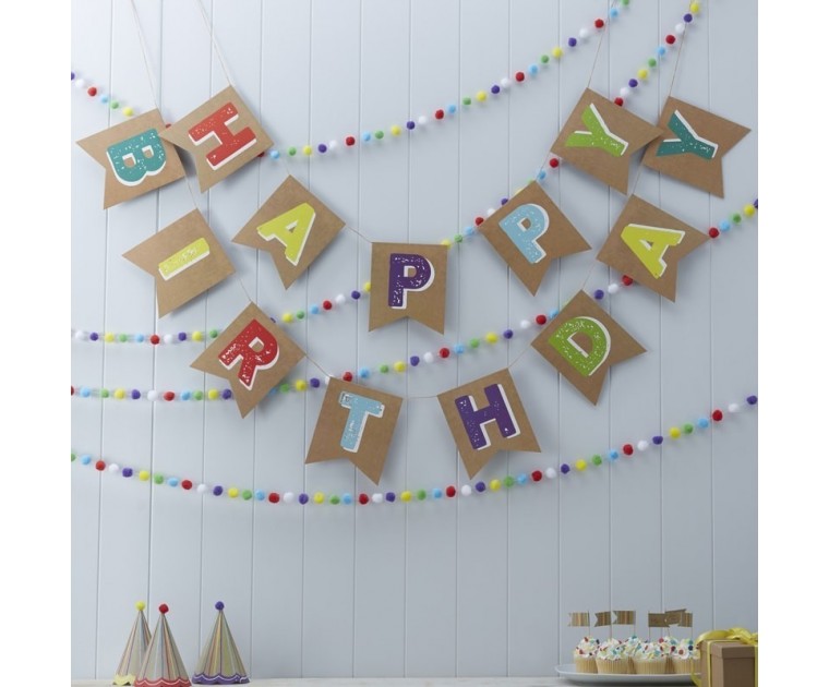 Bunting Kraft - Happy Birthday Kraft