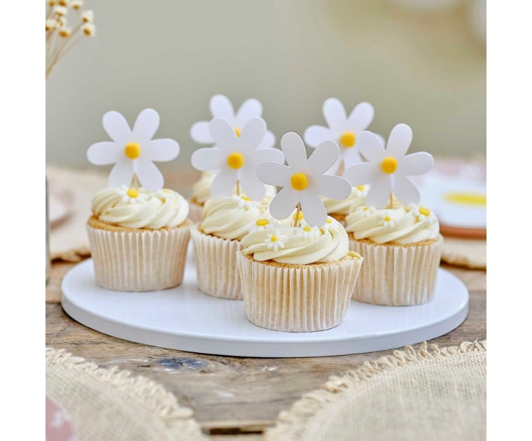 Topos de cupcake Margarida com Pompons