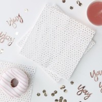16 Guardanapos Pintinhas Rose Gold