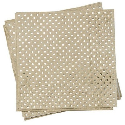 Guardanapos de papel kraft bolinhas ouro
