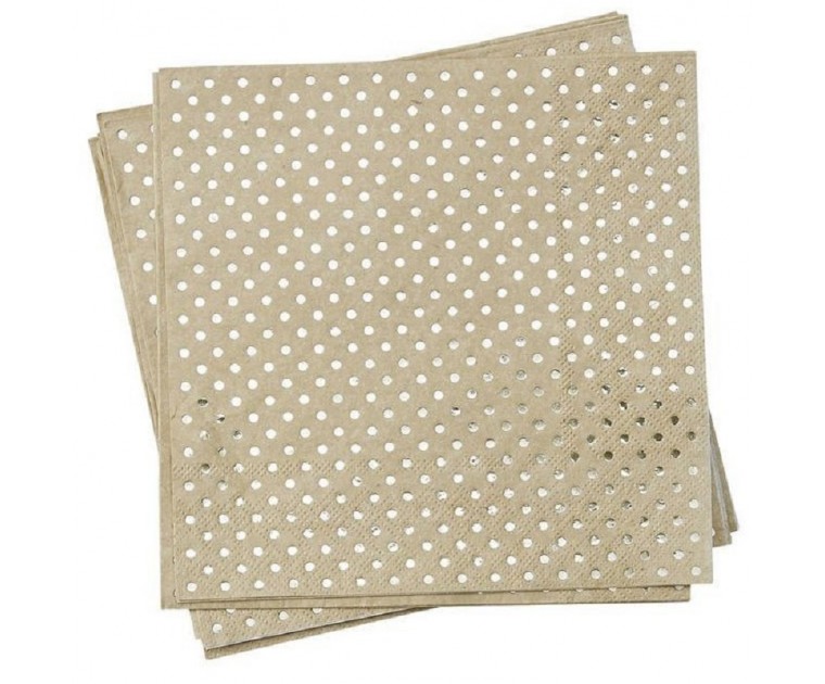 Guardanapos de papel kraft bolinhas ouro