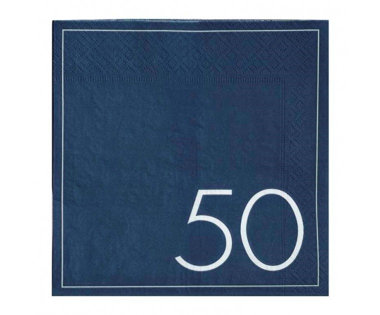 16 Guardanapos Azuis Navy 50º Aniversario 