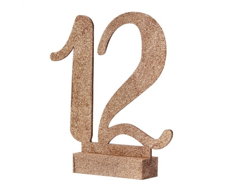 Marcador de Mesa Rose Gold Glitter
