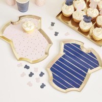 Pratos BABYGROW Rosa e Navy Blue 