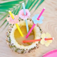 Palhinhas cores havaianas enfeites de flor