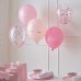 Mix Balões Rosa Happy Birthday com Confetis e Olhinhos