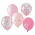 Mix Balões Rosa Happy Birthday com Confetis e Olhinhos