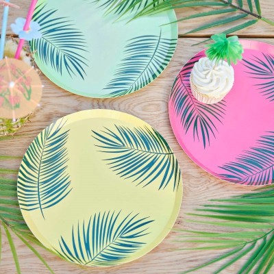 Pratos Folha de Palmeira Tiki havaiana