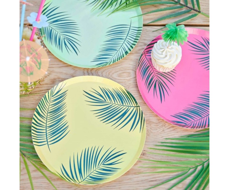 Pratos Folha de Palmeira Tiki havaiana