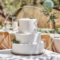 Suporte de Bolo de casamento Arco c/Base de madeira