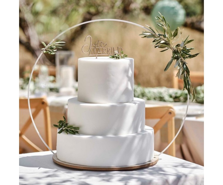 Suporte de Bolo de casamento Arco c/Base de madeira