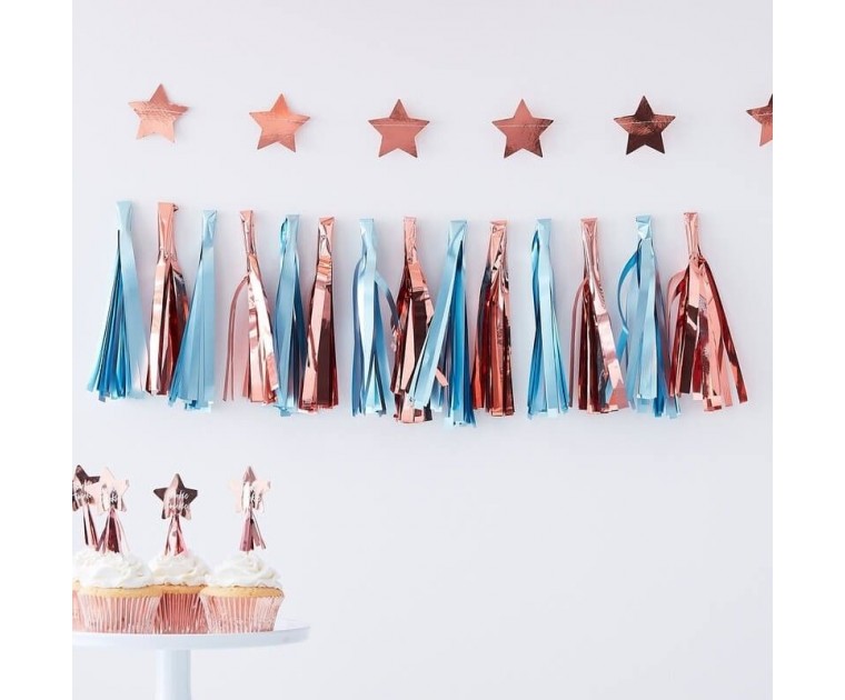 Tassel Azul e Rose Gold