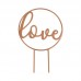 Topo de Bolo Love Rose Gold Metal