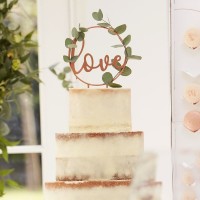 Topo de Bolo Love Rose Gold Metal